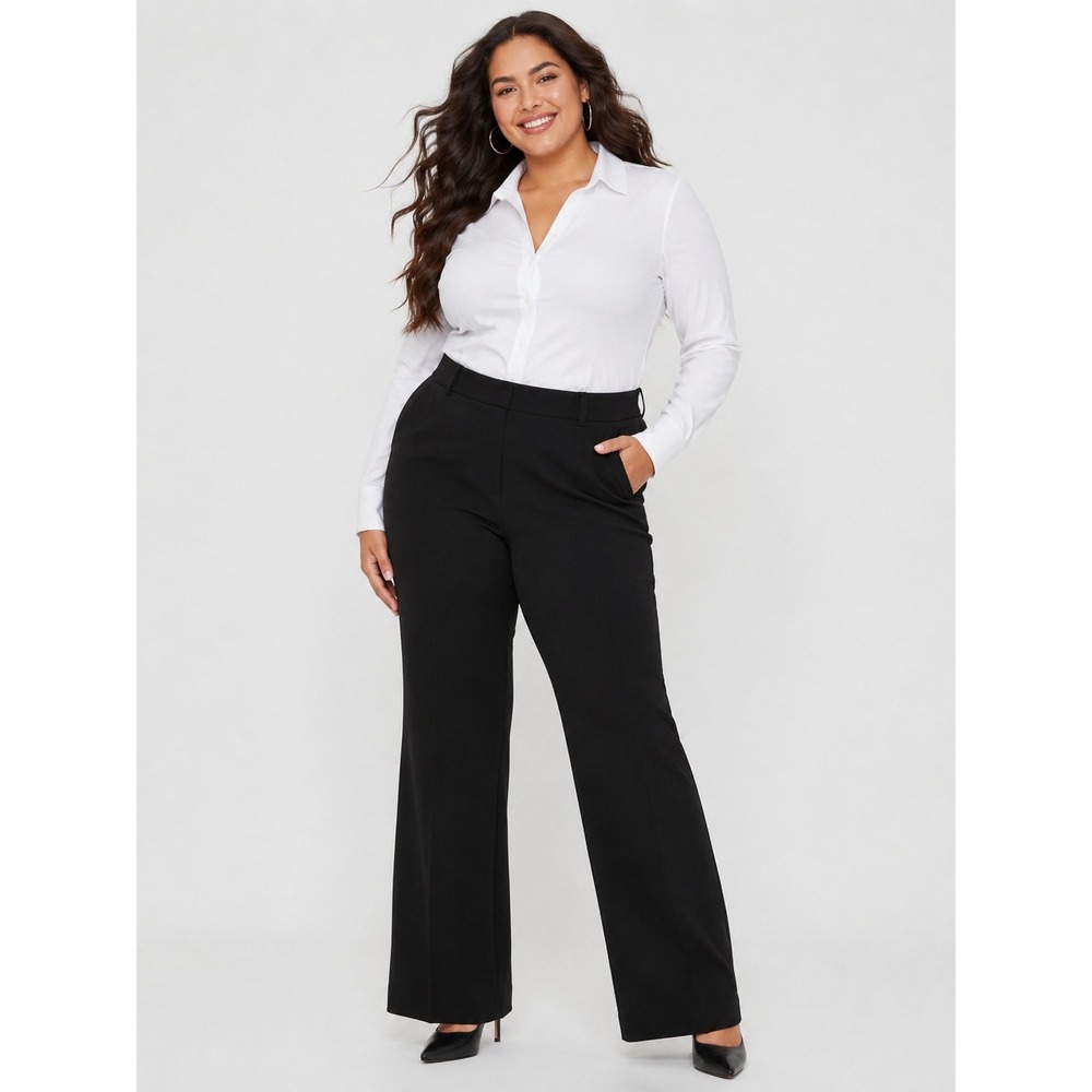 Torrid NWT Studio Relaxed Straight Leg Brushed Twill High Rise Pant 12 Black